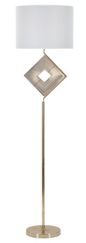 Lampadar alb / auriu din metal si textil, ø 40 cm, soclu E27, max 40W, Move Mauro Ferreti - Img 1