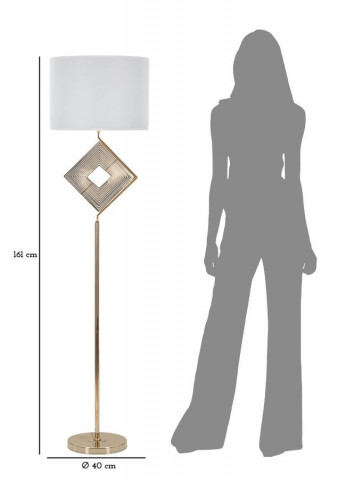 Lampadar alb / auriu din metal si textil, ø 40 cm, soclu E27, max 40W, Move Mauro Ferreti - Img 4
