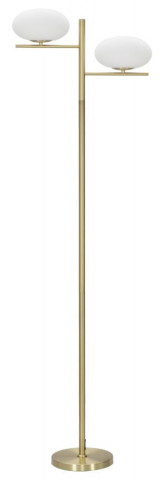 Lampadar auriu din metal, Soclu E27 Max 40W, 51x24x180 cm, Oval Glamy Mauro Ferretti - Img 1
