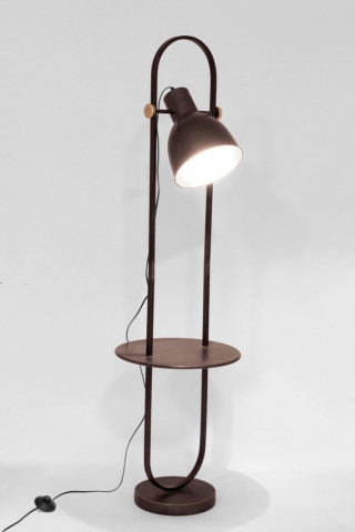 Lampadar bronz din metal, cu raft, E27 40W, ODD Bizzotto - Img 4