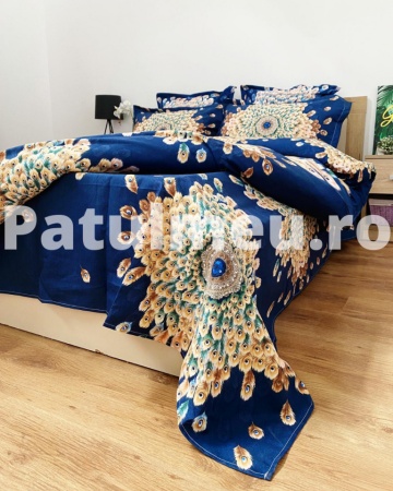 Set FNJD-10 din finet de bumbac pentru două persoane, 6 piese și fețe de pernă 55x80 cm