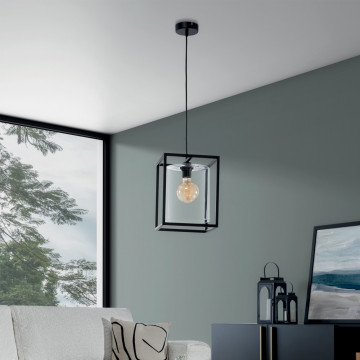 Lustre suspendate Quadratus – Negru – prezentare vizuală a produsului