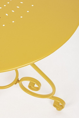 Masa de cafea pentru exterior galbena din metal, ∅ 70 cm, Etienne Bizzotto - Img 5