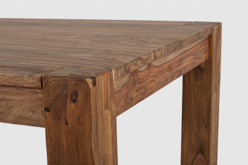 Masa dining extensibila pentru 10 persoane maro din lemn de Sheersham, 160-260 cm, Salford Bizzotto - Img 6