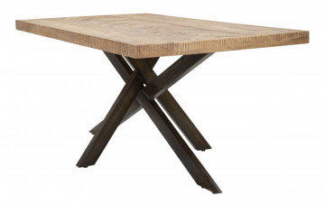 Masa dining pentru 8 persoane maro din lemn de Acacia, 180 cm, X Mauro Ferretti - Img 6