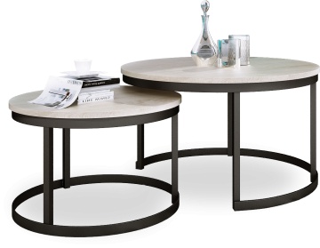 Măsuță de cafea 2in1 OKIN – 75x75x43 cm – Negru / Sonoma – fotografie de catalog din alt cadru
