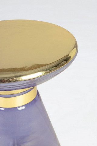Masuta de cafea albastra/aurie din sticla si metal, ∅ 36 cm, Meriel Bizzotto - Img 3
