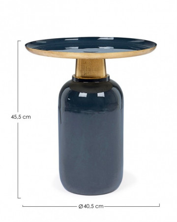 Masuta de cafea albastru inchis din metal, ∅ 40,5 cm, Nalima Bizzotto - Img 2