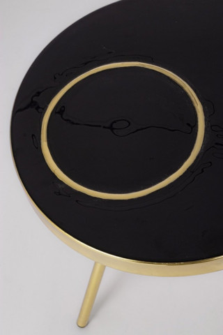 Masuta de cafea aurie/neagra din metal, ∅ 40 cm, Kesar Bizzotto - Img 3