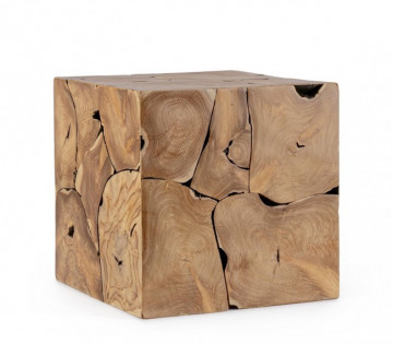 Masuta de cafea maro din lemn de Teak, 40x40x40 cm, Elwood Bizzotto - Img 1