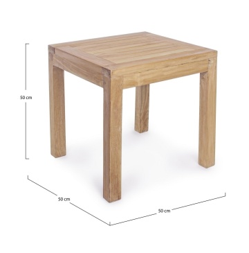 Masuta de cafea pentru gradina, lemn de teak, natur, 50x50x50 cm, Teak Bizzotto - Img 2