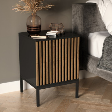 Noptieră Meorati 40 Bedside table negru – Negru - Img 3