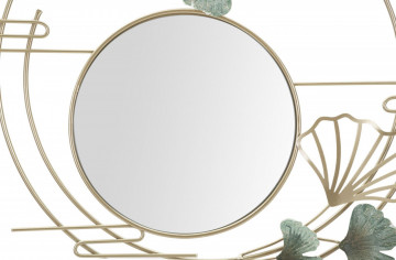 Oglinda decorativa aurie cu rama din metal, 80x73,5x3 cm, Verdeery Mauro Ferretti - Img 3