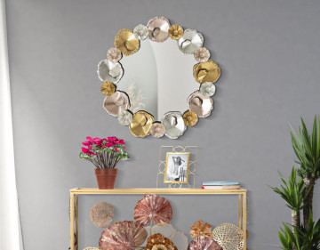 Oglinda decorativa multicolora din metal, ∅ 75,5 cm, Mixy Mauro Ferretti - Img 5