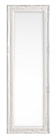 Oglinda dreptunghiulara alb antichizat din lemn de Brad, 132x42 cm, Miro Bizzotto
