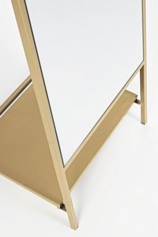 Oglinda dreptunghiulara cu suport pentru podea aurie din metal, 181,5x46 cm, Ekbal Bizzotto - Img 3