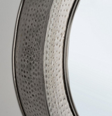 Oglinda rotunda argintie din metal, ∅ 80 cm, Adara Bizzotto - Img 2