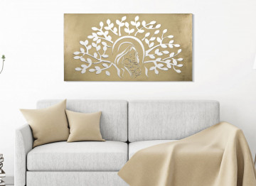 Panou decorativ auriu din metal, 120x2x64 cm, Nativity Mauro Ferretti - Img 5