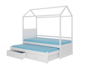 Pat dublu pentru copii, cu saltele, 180x90 cm, Jonaszek, ADRK Furniture – imagine secundară de catalog