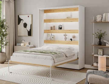 Pat rabatabil Devesto Vertical Wall 160 Artisan Eiche LED, 160x200 cm – Artisan Eiche - Img 3