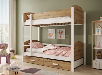 Pat supraetajat, cu saltele, Jori, ADRK Furniture