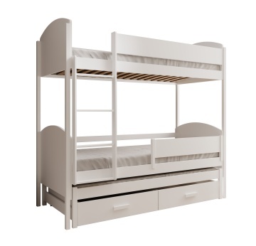 Pat Three-person Leia with – cu saltea inclusă – cu somieră inclusă – Alb – Three-person children's bed Leia – Varianta 1