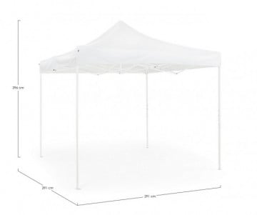 Pavilion pentru gradina alb din stofa si metal, 291x291 cm, Pandora Bizzotto - Img 2