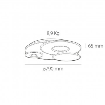 Plafoniera LED 112W, Ø79 cm, Alb, Belinus, Kelektron - Img 7