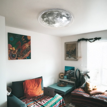 Plafoniera LED 64W, Ø50 cm, Gri/Alb, Atmos Moon, Kelektron - Img 2