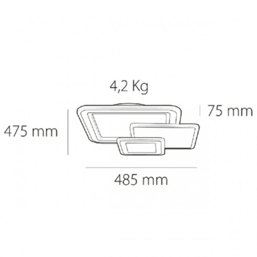 Plafonieră Kelektron Retro v2 LED 90W pentru interior, corp alb din metal și termoplastic, garanție 3 ani