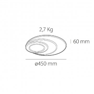 Plafoniera LED Albiorix, Ø45 cm, Alb, Kelektron – fotografie suplimentară de catalog