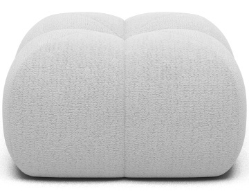 Puf Tapitat Covio 85x85x52 cm, alb Bouclé – Royal 01 - Img 4