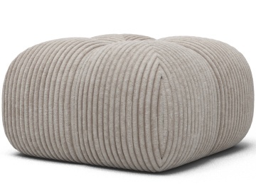 Puf Tapitat Covio 85x85x52 cm, alb Velvet – Modullo 01 - Img 2