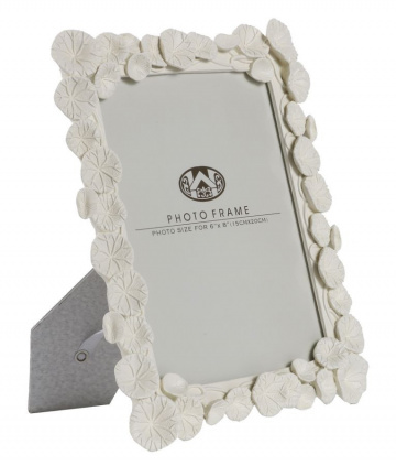 Rama foto alba din sticla si rasina, 20,8 x 2 x 25,9 cm, Lotus Mauro Ferreti