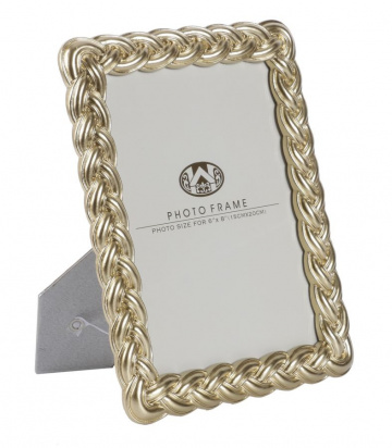 Rama foto aurie din sticla si rasina, 19 x 2 x 24,5 cm, Rope Mauro Ferreti