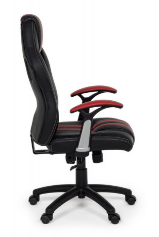 Scaun de birou ajustabil negru/rosu din piele ecologica si metal, Spider Bizzotto - Img 5
