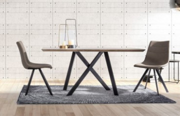Scaun dining taupe din piele ecologica si metal, Alva Bizzotto – fotografie de prezentare a produsului