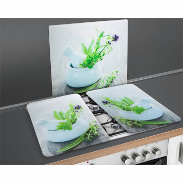 Set 2 protectii universale pentru aragaz Herb Garden, Wenko, sticla/termoplastic, 30 x 52 cm, multicolor - Img 14