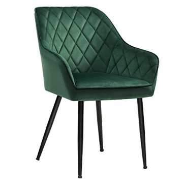 Set 2 scaune dining, 62.5 x 60 x 85 cm, catifea, verde, Songmics - Img 5