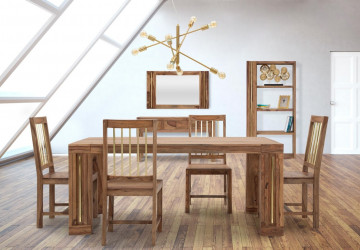 Set 2 scaune dining din lemn de sheesham si metal, 50 x 45 x 100 cm, Elegant Mauro Ferreti - Img 7