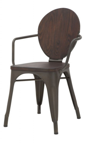 Set 2 scaune dining maro din lemn de pin si metal, 54 x 51 x 83 cm, Harlem Mauro Ferreti - Img 4
