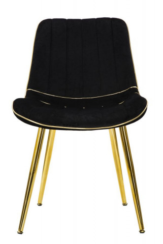 Set 2 scaune dining negre din catifea si metal, PARIS Mauro Ferretti - Img 5
