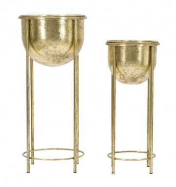 Set 2 suporturi pentru ghivece aurii din metal, ∅ 27 - ∅ 21,5 cm, Glam Mauro Ferretti - Img 2
