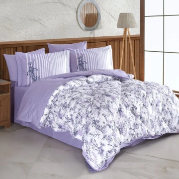 Set lenjerie pat dublu Hobby Home Healing Stones Amatis | Bumbac Poplin 100% | 4 Piese