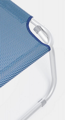 Sezlong albastru, pliabil, cu parasolar, din metal si textilena, Cross, Bizzotto - Img 5