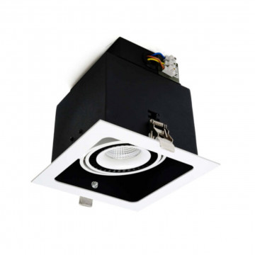Spot incastrat LED COB Modular I, alb, inclinabil, Max 28W, lumina neutra, Kelektron - Img 2