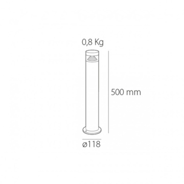 Imagine secundară stâlp LED Integral 670 pentru alei și exterior, gri, IP65, diametru 11,8 cm, SKU 65 6 02 3.6 30 670