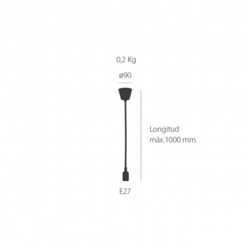 Suport lampa Deco, negru, Soclu E27, Max 60W, Kelektron - Img 2