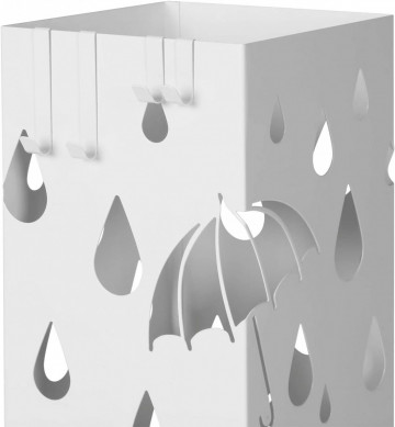 Suport umbrela, 15.5 x 15.5 x 49 cm, metal, alb, Songmics - Img 5