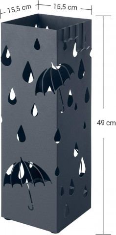 Suport umbrele, 15,5 x 15,5 x 49 cm, metal, gri antracit, Songmics - Img 6